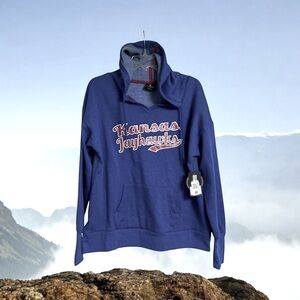 Kansas‎ Jayhawks Hoodie Long Sleeveless Kangaroo Pockets Sz L Blue by Colosseum
